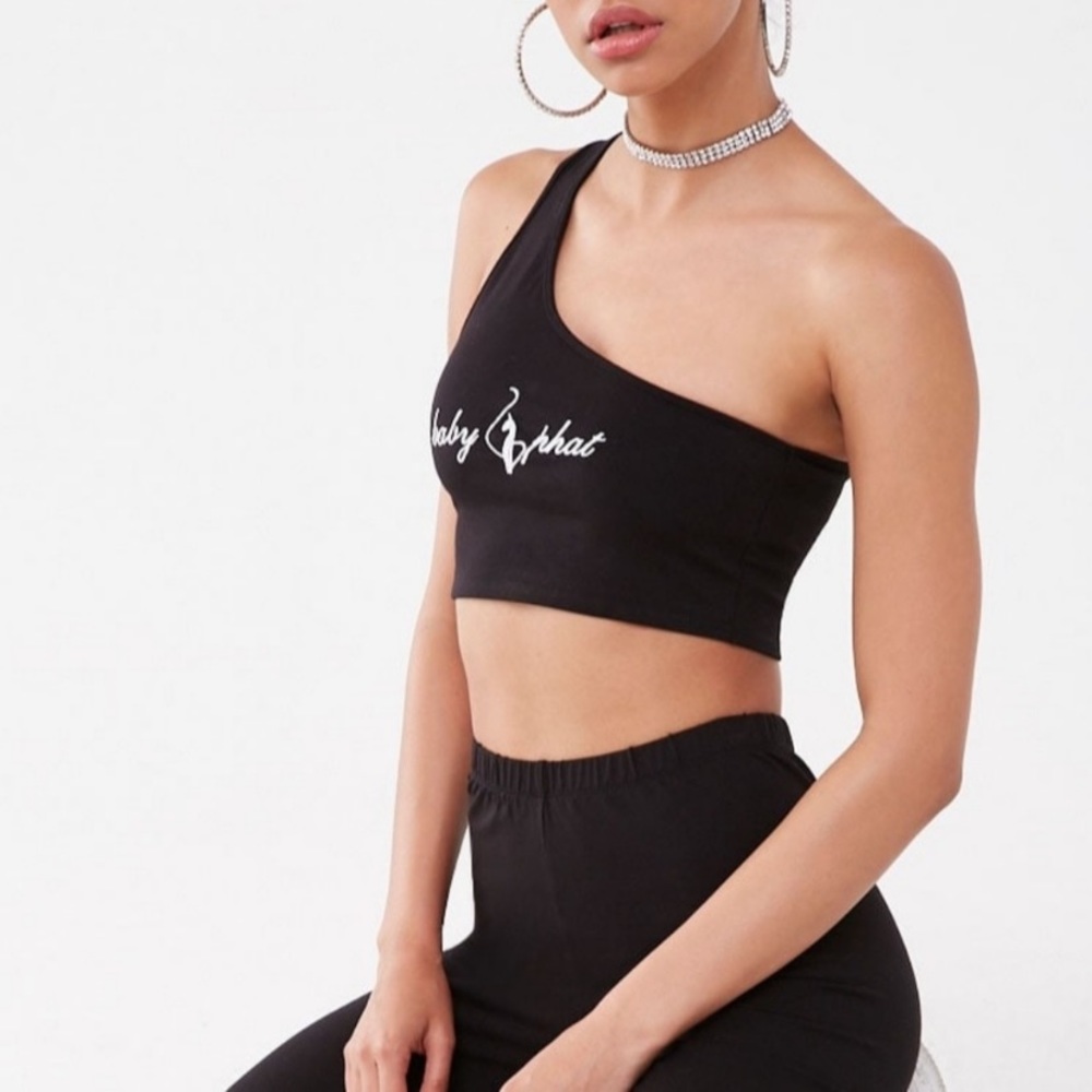 Forever 21 baby phat one shoulder crop top